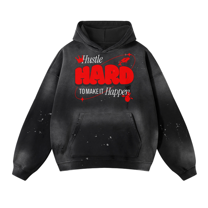 Hustle Hard Vintage Wash Hoodie